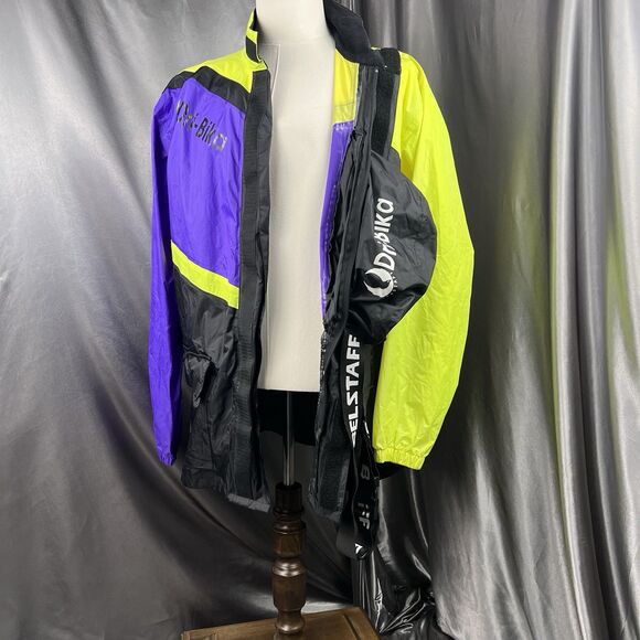 VTG Belstaff Dry Rain Jacket Nylon Moto Retro Purple Neon Storage Fanny Bag Sz L - Picture 4 of 9